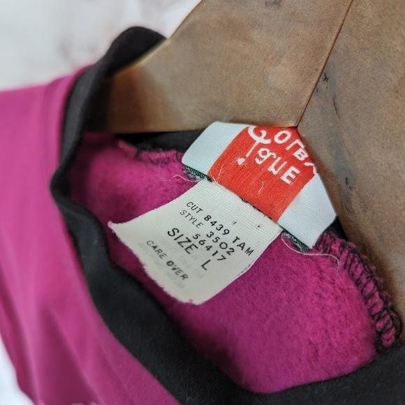 Vintage Sweatshirt Women XL Pink Black Pastel Floral Grandmacore Jane Colby - Picture 8 of 11